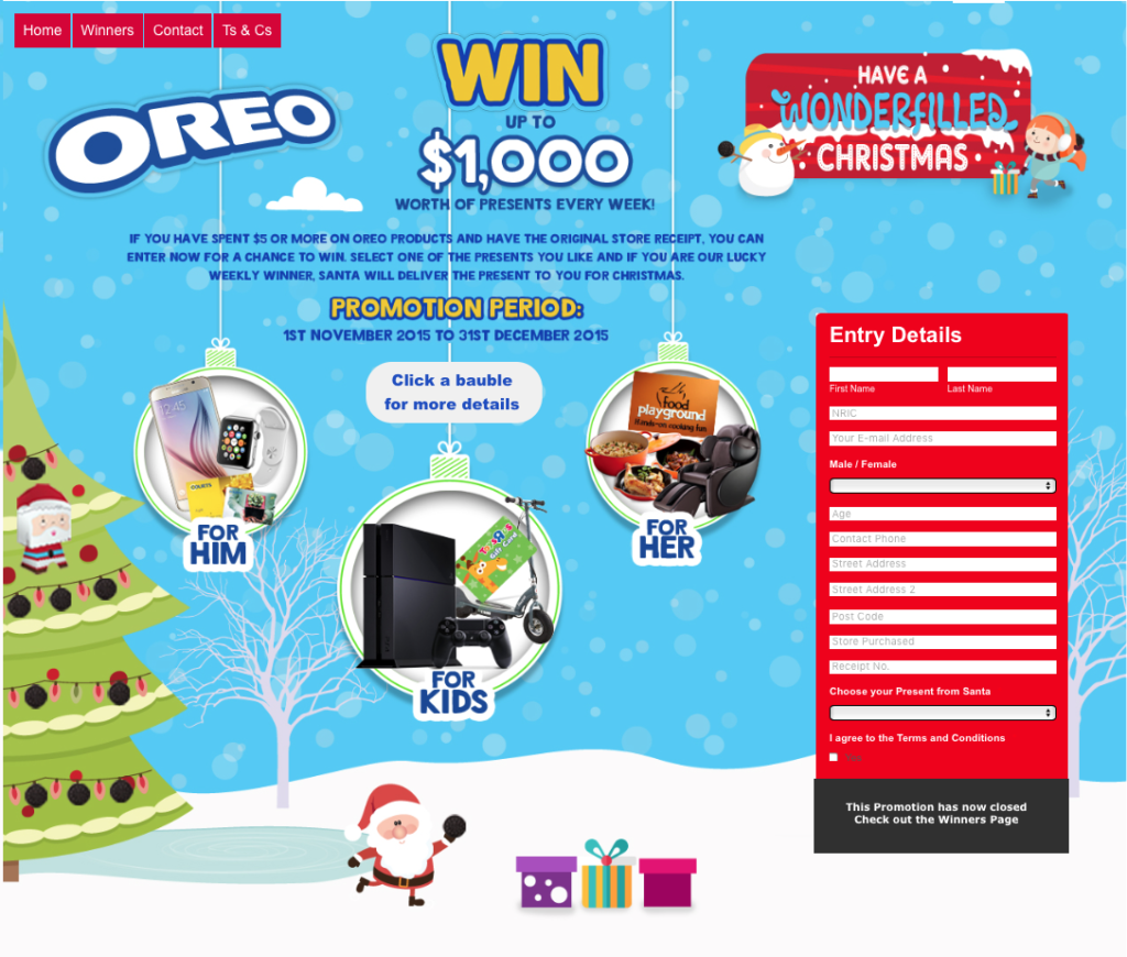 Oreo Santa website
